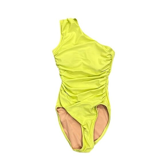 J. Crew Other - J.Crew yellow ruched one shoulder one piece swim suit size 0